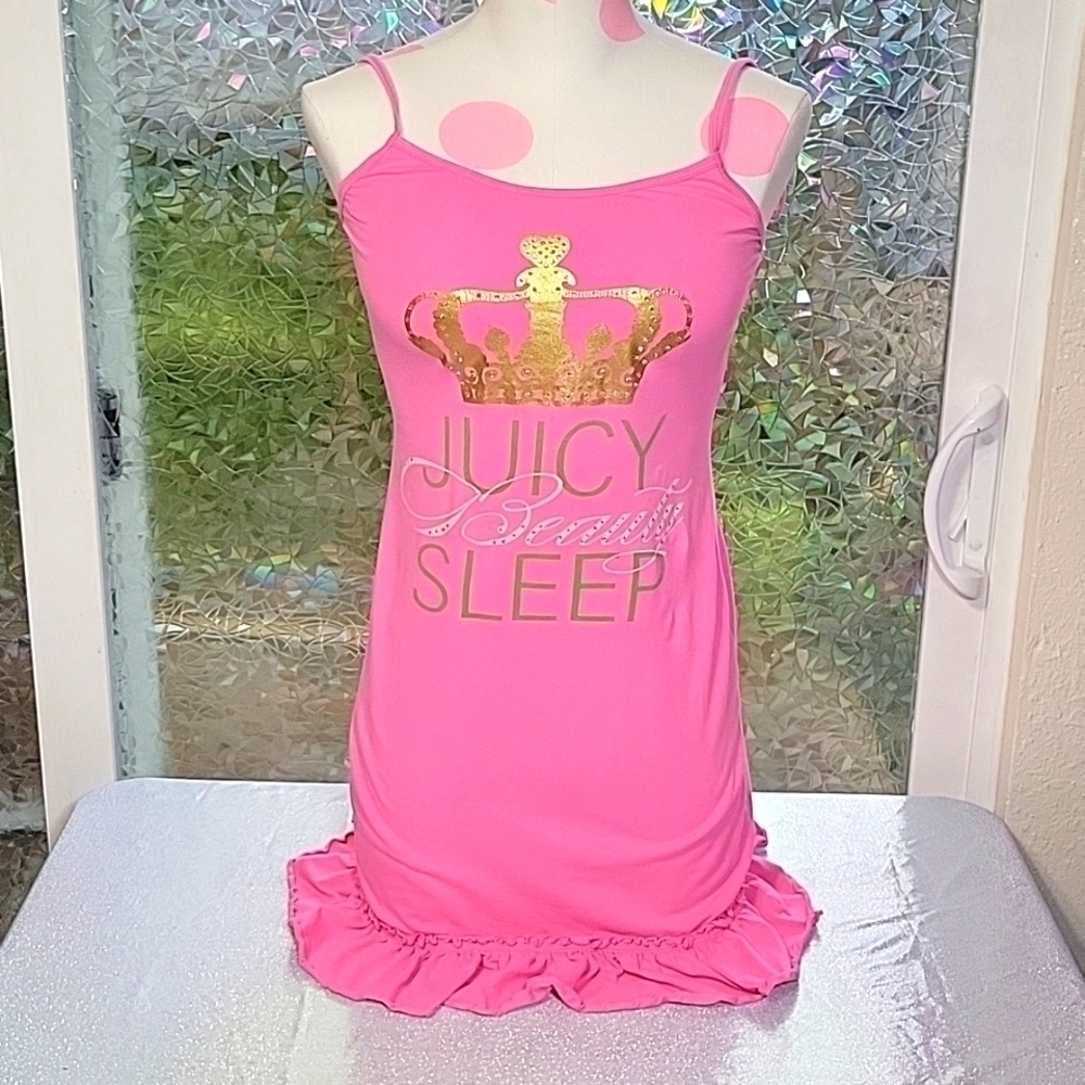 Y2k Vintage Juicy Couture Pink Nightgown Sleep Dress Nighty SZ:S